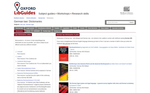 Dictionaries - German law - Oxford LibGuides at Oxford ...