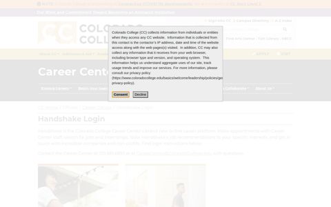 Handshake Login • Career Center Colorado College