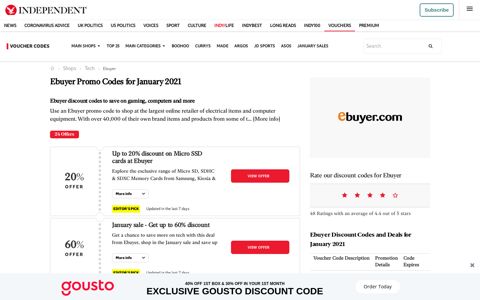 Ebuyer Promo Code | 40% off in Dec 2020 | The Independent