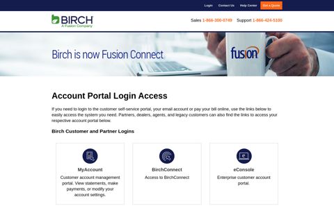 Fusion Connect (formerly Birch) Customer Portal Self-Service ...