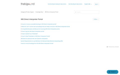 IMS Direct Interpreter Portal – thebigword Product Support