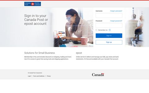 Sign in or sign up to Canada Post or epost | Canada Post