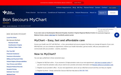 Bon Secours MyChart - Access Your Care Team, Refill ...