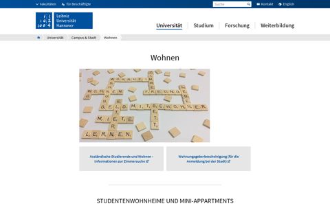 Wohnen – Leibniz Universität Hannover