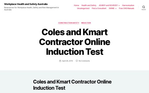 Coles and Kmart Contractor Online Induction Test - Workplace ...