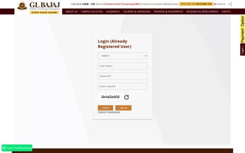 Login (Already Registered User) - GL Bajaj