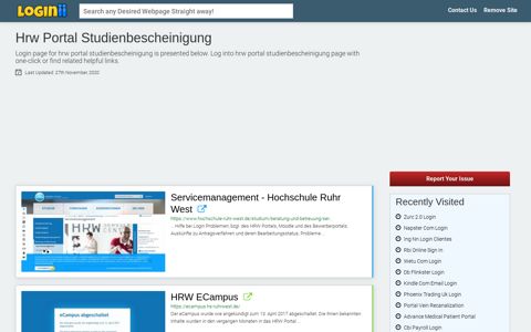 Hrw Portal Studienbescheinigung - Loginii.com