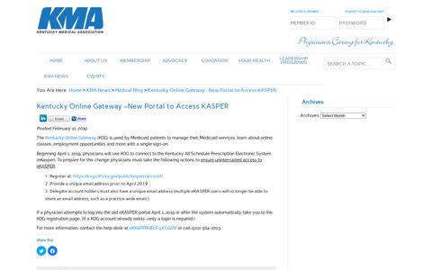 Kentucky Online Gateway –New Portal to Access KASPER ...