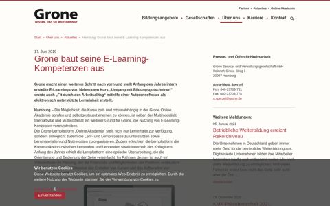 Hamburg: Grone baut seine E-Learning-Kompetenzen aus