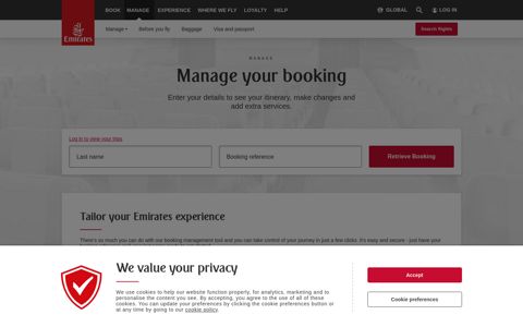 Manage your booking | Emirates