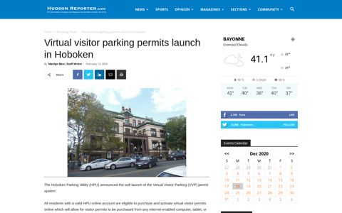 Virtual visitor parking permits launch in Hoboken - Hudson ...