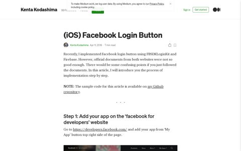 (iOS) Facebook Login Button. Recently, I implemented ...
