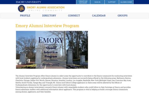 Emory Alumni Interview Program - Emory University