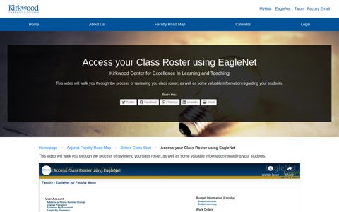 Access your Class Roster using EagleNet – Kirkwood Center ...
