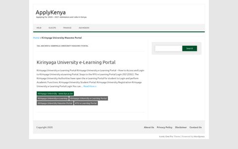 Kirinyaga University Masomo Portal Archives - ApplyKenya