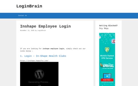 Inshape Employee Login - In-Shape Health Clubs - LoginBrain