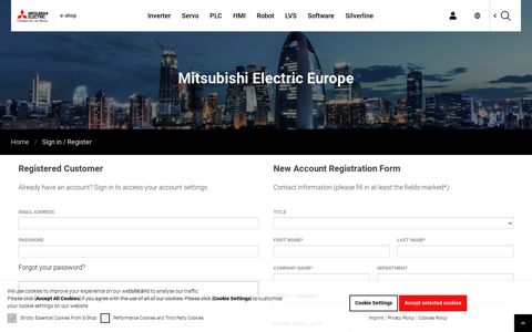 Login | Mitsubishi Electric Europe e-shop