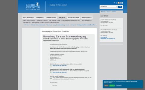 Goethe-Universität — Onlineportal Universität Frankfurt