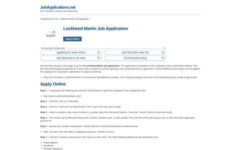 Lockheed Martin Job Application - Apply Online