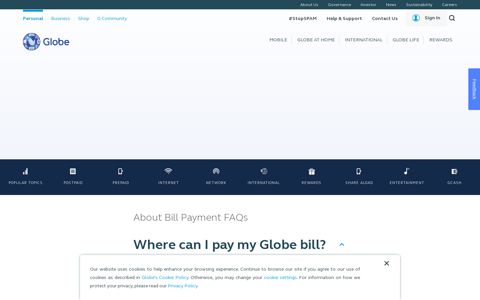 About Bill Payment | Help & Support | Globe