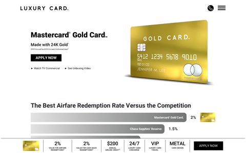 Mastercard Gold Card - Luxury Card