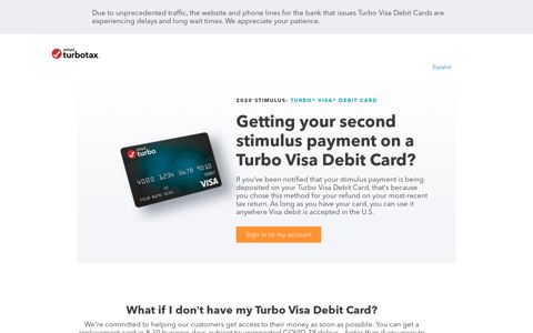 Getting your stimulus payment on a Turbo Visa ... - TurboTax