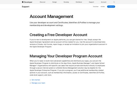 Account Management - Support - Apple Developer