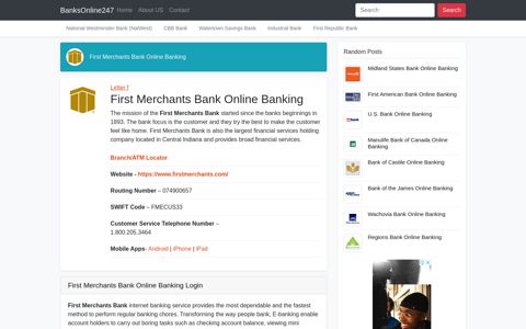 First Merchants Bank Online Banking Login