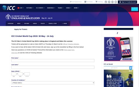 ICC Cricket World Cup 2019 - Live Cricket Scores & News ...