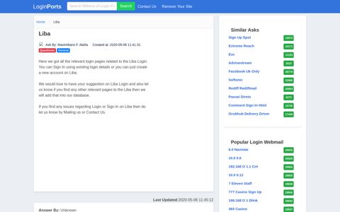 Login Liba or Register New Account - LoginPorts
