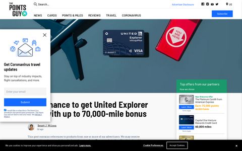 United Explorer Card offers up to 70000-mile bonus - The ...