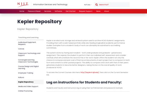 Kepler Repository | Information Services and Technology