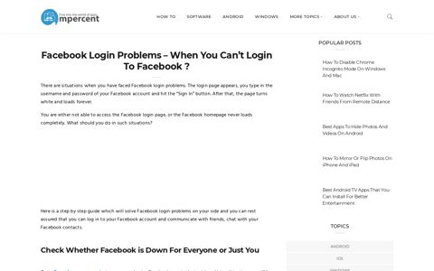 Facebook Login Problems - When you can't Login To ...