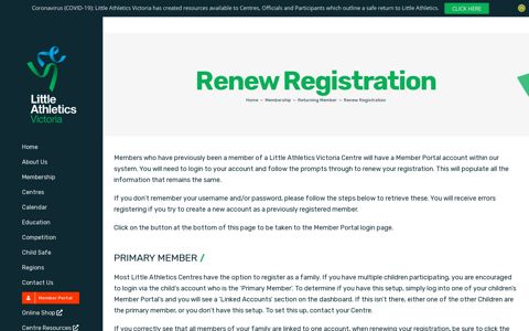 Renew Registration - Little Athletics Victoria