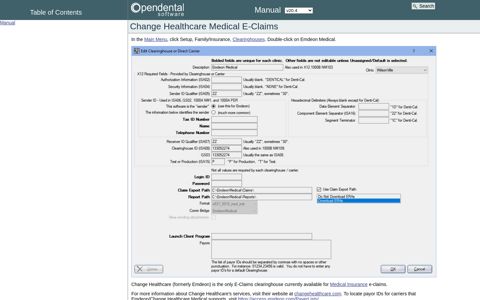 Change Healthcare Medical E-Claims - Open Dental Software