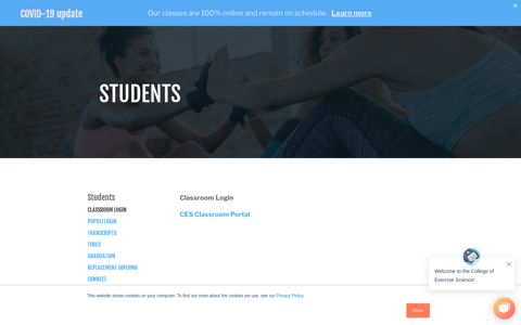 Classroom Login — ISSA College of Exercise Science