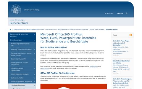 Office 365 ProPlus - Rechenzentrum - Uni Bamberg