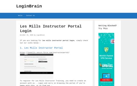 les mills instructor portal login - LoginBrain
