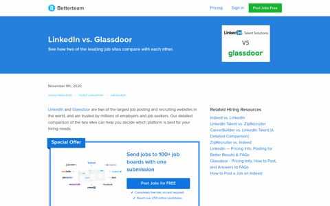 LinkedIn vs. Glassdoor — Which Job Site is Best - Betterteam