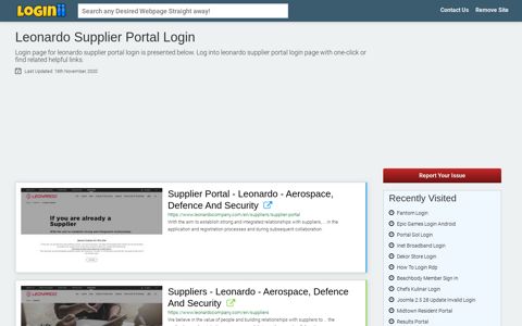 Leonardo Supplier Portal Login - Loginii.com