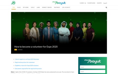 Expo 2020 Volunteers: Registration, Eligibility & more - MyBayut