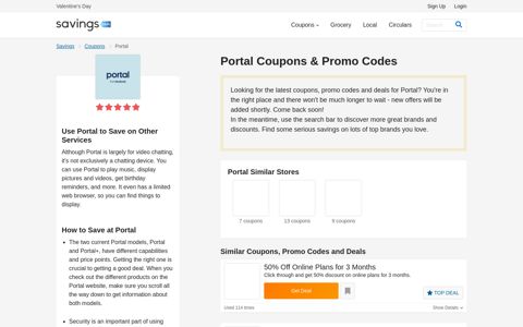 $50 Off Portal Coupons, Promo Codes & Deals 2020 ...