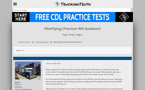 Pilot/Flying J Premium Wifi Questions! - Page 1 | TruckingTruth ...