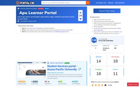 Apu Learner Portal