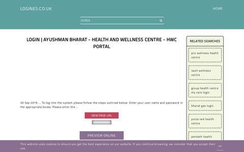 Login - Health and Wellness Centre - HWC Portal