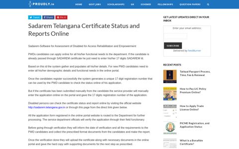 How to Apply and Check Telangana (TS) Sadarem Certificate ...