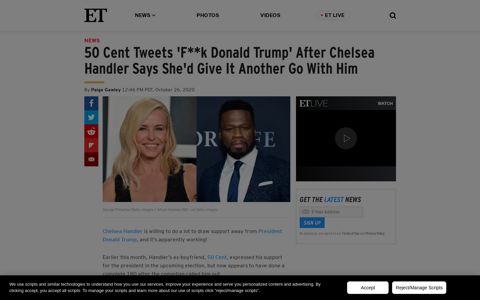 50 Cent Tweets 'F**k Donald Trump' After Chelsea Handler ...