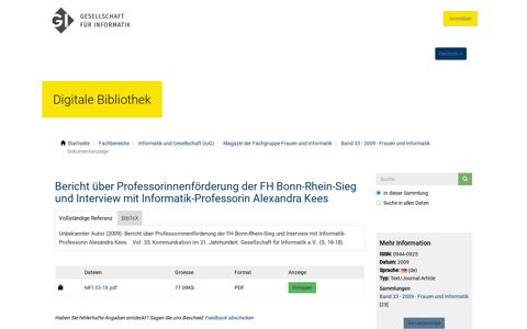 Bericht über Professorinnenförderung der FH Bonn-Rhein ...