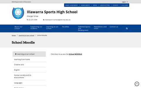 School Moodle - Illawarra Sports High School