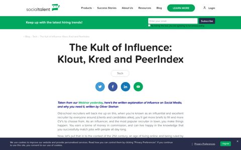 The Kult of Influence: Klout, Kred and PeerIndex | SocialTalent